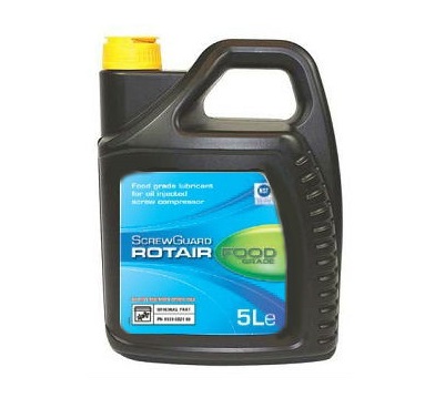 Rotair FoodGrade 1630082100. Масло компрессорное синтетическое Rotair FoodGrade 1630082100 5 л. для легкой и тяжелой промышленности. Диапазон температуры окружающей среды от -45 до +35 °C.