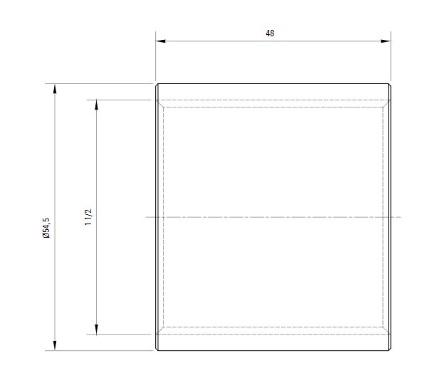 Схема переходника с внутренней резьбой ISO 228 AIRnet (для систем трубопровода сжатого воздуха). Диаметр резьбы 40 мм.