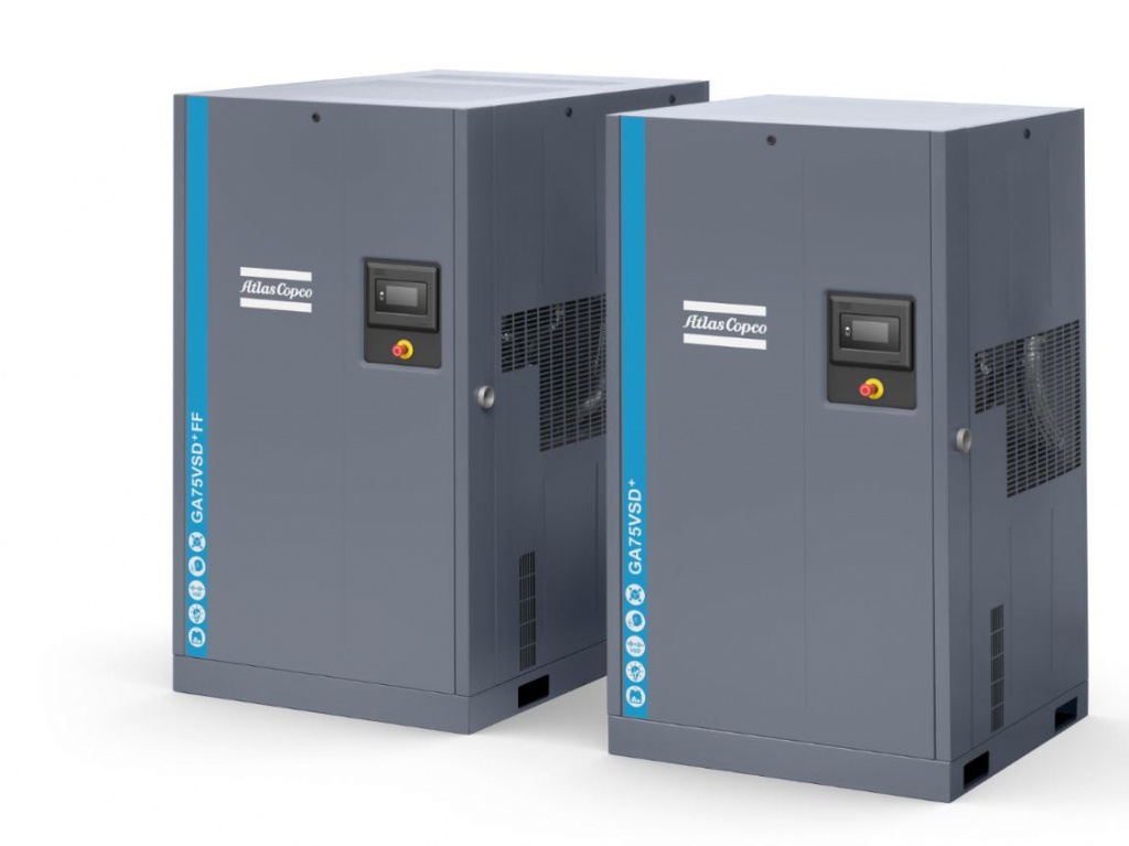 Винтовые маслозаполненные компрессоры Atlas Copco GA 75 VSD+.
