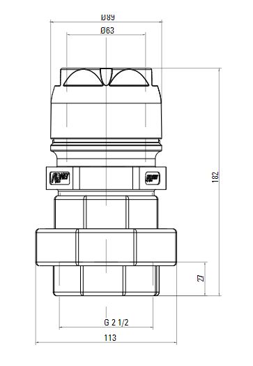 Схема разъемного переходника AIRnet на внутреннюю резьбу ISO 228 (для систем трубопровода сжатого воздуха). Диаметр 63 мм. Схема разъемного переходника AIRnet на внутреннюю резьбу ISO 228 (для систем трубопровода сжатого воздуха). Диаметр 63 мм.