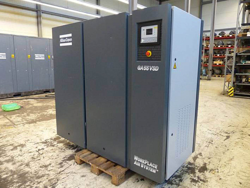Atlas Copco Atlas Copco GA 55 VSD FF. Винтовой, воздушный маслонаполненный компрессор Atlas Copco GA 55 VSD FF