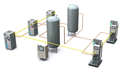 Atlas Copco uAIR Medical Air System. Воздушный медицинский завод uAIR-GV GA 37 VSD+ MED MED 100+.