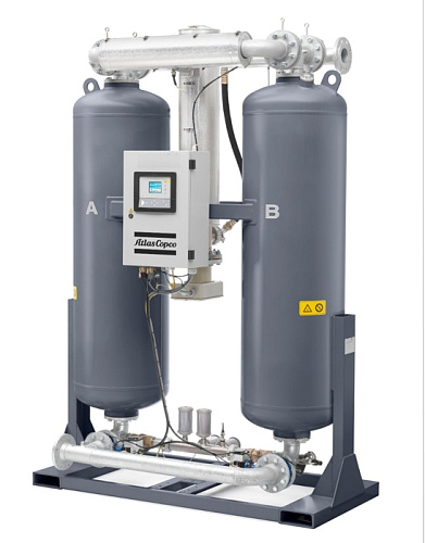 Осушитель воздуха Atlas Copco AD630. Адсорбционный осушитель сжатого воздуха Atlas Copco AD630. Осушитель горячей регенерации с продувкой серии AD использует сжатый воздух и теплоту от нагревателя.