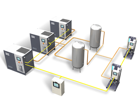 Atlas Copco uAIR Medical Air System. Воздушный медицинский завод uAIR-GF GA 22 MED MED 145+.