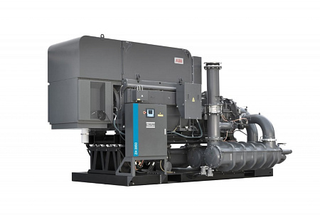 Турбокомпрессор Atlas Copco ZH2850 13. Безмасляный, трехступенчатый, воздушный, турбокомпрессор Atlas Copco ZH2850 13 с предустановленным коллектором охлаждающей воды, встроенным продувочным клапаном с глушителем.