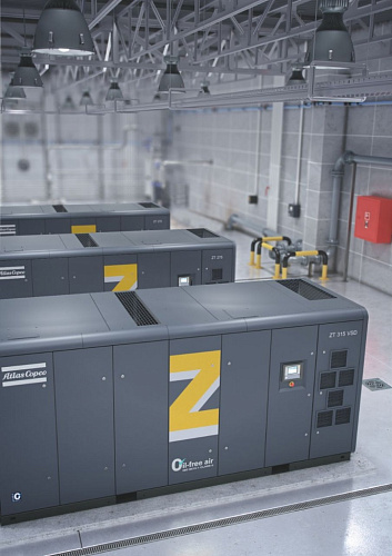 Atlas Copco ZT 315 VSD - 8.6 FF. Компрессор Atlas Copco ZT 315 VSD - 8.6 FF с воздушным охлаждением.