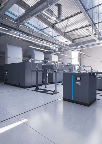 Турбокомпрессор Atlas Copco ZH500+ 3.5. Безмасляный, двухступенчатый, воздушный, турбокомпрессор Atlas Copco ZH500+ 3.5 с предустановленным коллектором охлаждающей воды, встроенным продувочным клапаном с глушителем.