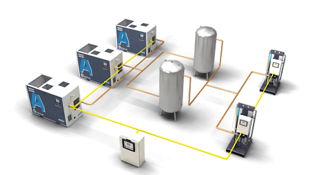 Atlas Copco uAIR Medical Air System. Воздушный медицинский завод uAIR-AV AQ 22 VSD MED MED 145+.