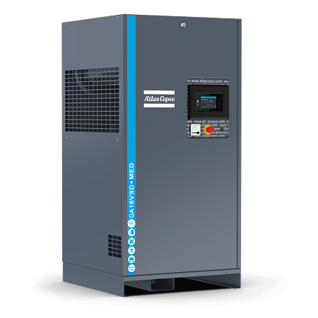 Компрессор Atlas Copco GA18-MED 7.5. Винтовой, маслосмазываемый медицинский компрессор Atlas Copco GA 18 MED 7.5.