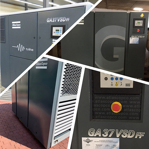 Atlas Copco Atlas Copco GA 37 VSD Workplace. Винтовой, воздушный маслонаполненный компрессор Atlas Copco GA 37 VSD Workplace