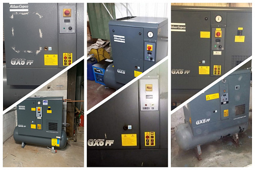 Atlas Copco GX5 10FF Винтовой, маслосмазываемый компрессор с воздушным охлаждением Atlas Copco GX5 10FF