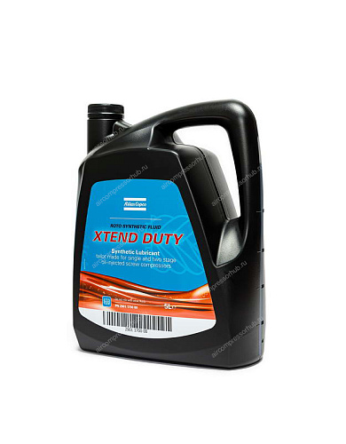 Roto Synthetic Fluid Xtend Duty 5 л. Синтетическое масло Atlas Copco Roto Synthetic Fluid Xtend Duty 2901170000 для компрессоров серии GA, GX, GN, GR. Пластиковая канистра 5 литров. Диапазон температуры окружающей среды от 0 до +46 °C.