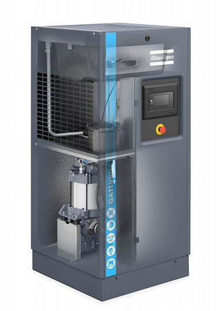 Atlas Copco компрессор GA11 VSD+ 13FF Atlas Copco компрессор GA11 VSD+ 13FF, винтовой, электрический, воздушный, маслозаполненный.