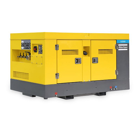 Компрессор Atlas Copco U 250. Дизельный, передвижной, компрессор Atlas Copco U 250 на раме.