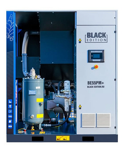 BE75 PM+ Винтовой воздушный промышленный компрессор Black Edition BE75 PM+