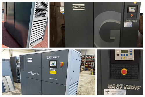 Atlas Copco Atlas Copco GA 37 VSD Workplace. Винтовой, воздушный маслонаполненный компрессор Atlas Copco GA 37 VSD Workplace