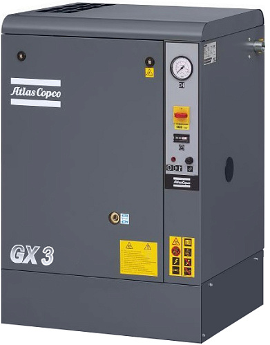 Atlas Copco GX3 10P CE Винтовой, маслосмазываемый компрессор с воздушным охлаждением Atlas Copco GX3 10P CE