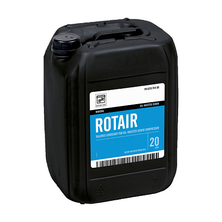 Rotair 6215714100. Масло компрессорное минеральное Rotair 6215714100 20 л. для легкой и тяжелой промышленности. Диапазон температуры окружающей среды от 0 до +35 °C.