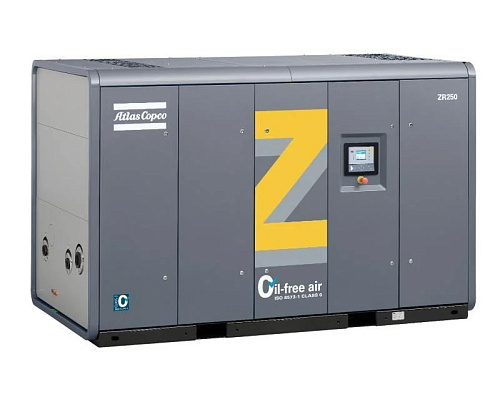 Atlas Copco ZR 250 - 7.5 FF. Высокотехнологичный, безмасляный, воздушный промышленный компрессор Atlas Copco ZR 250 - 7.5 FF со встроенным осушителем.